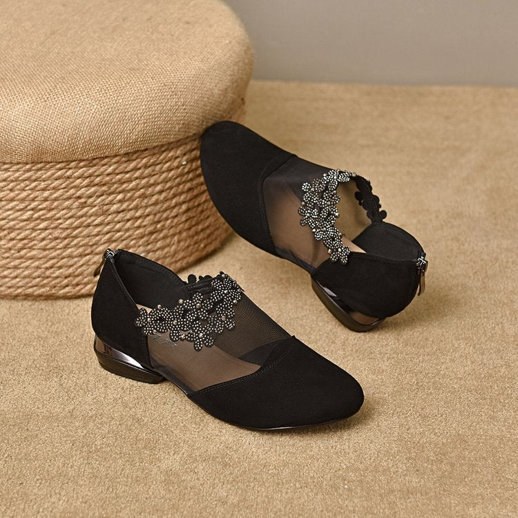 ✨【35-41】🏆2025 nowe damskie buty na koturnie z wydrążoną siateczką i miękkim spodem