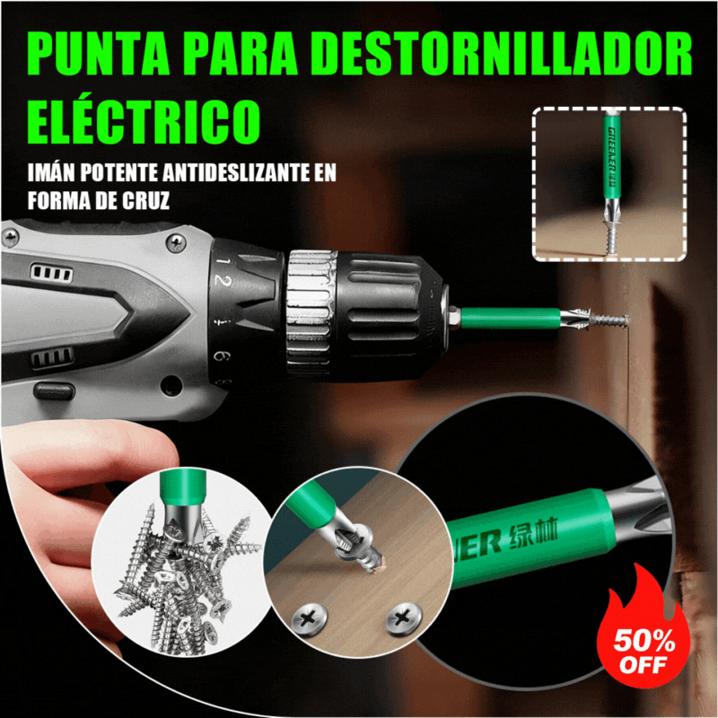 🔥🔧【Descuento limitado -50%】Juego de puntas Phillips antideslizantes de alta dureza para taladros y destornilladores eléctricos