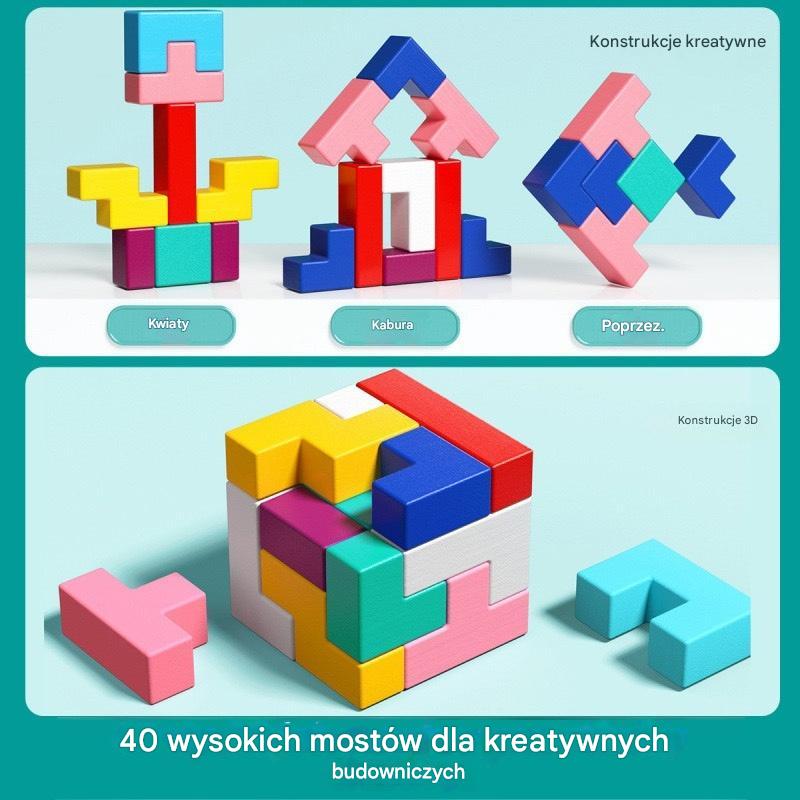 🔥🌈【Kup 1, a 1 dostaniesz gratis】Tetris – edukacyjna układanka dla dzieci z klockami