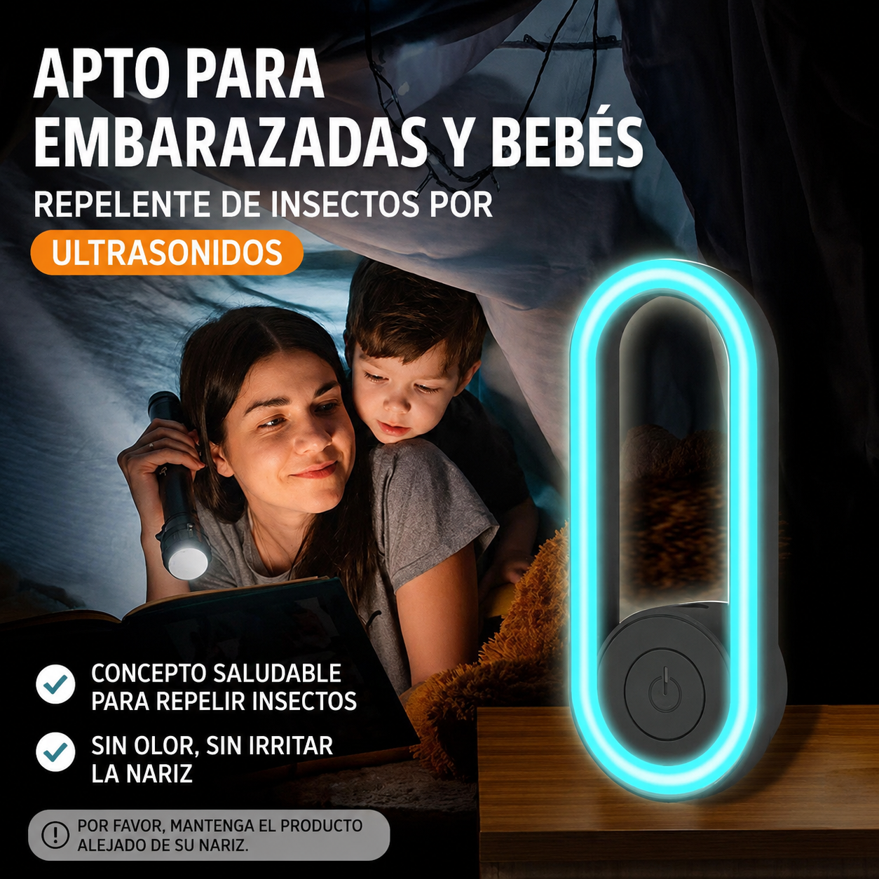 🔥50% DE DESCUENTO - Repelente ultrasónico de mosquitos con luz nocturna LED