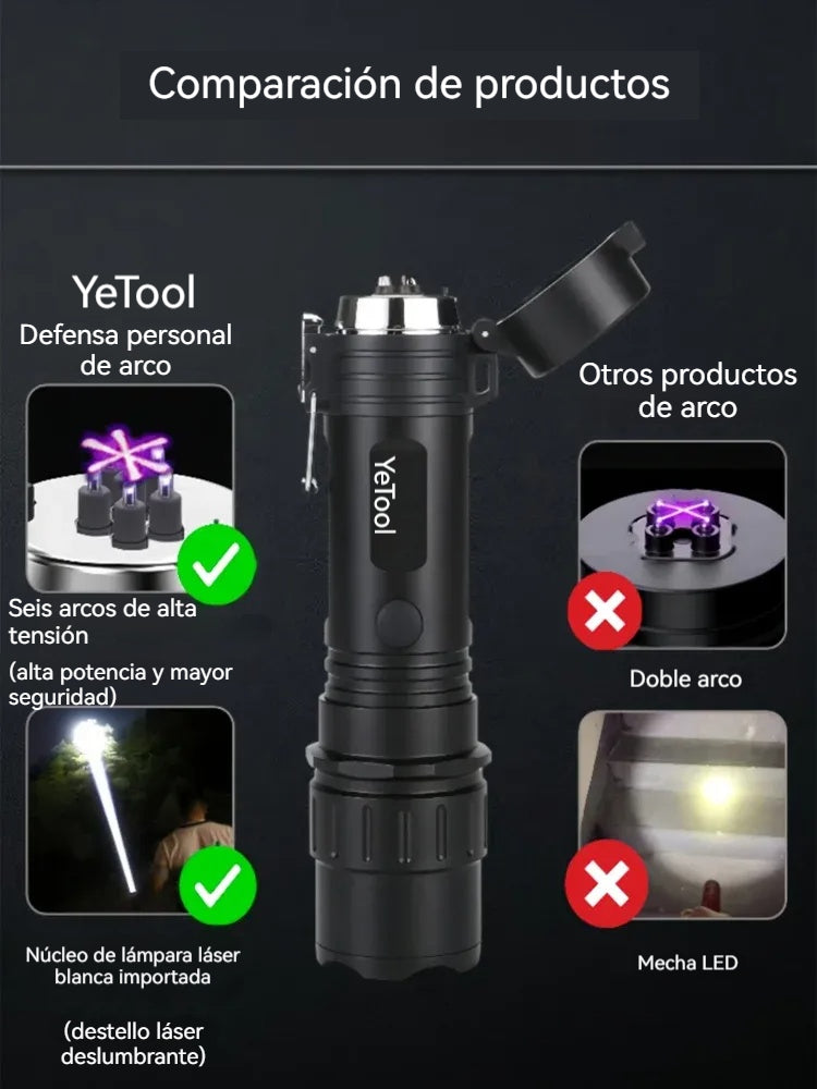 🎁🎁Linterna de autodefensa de arco 2 en 1