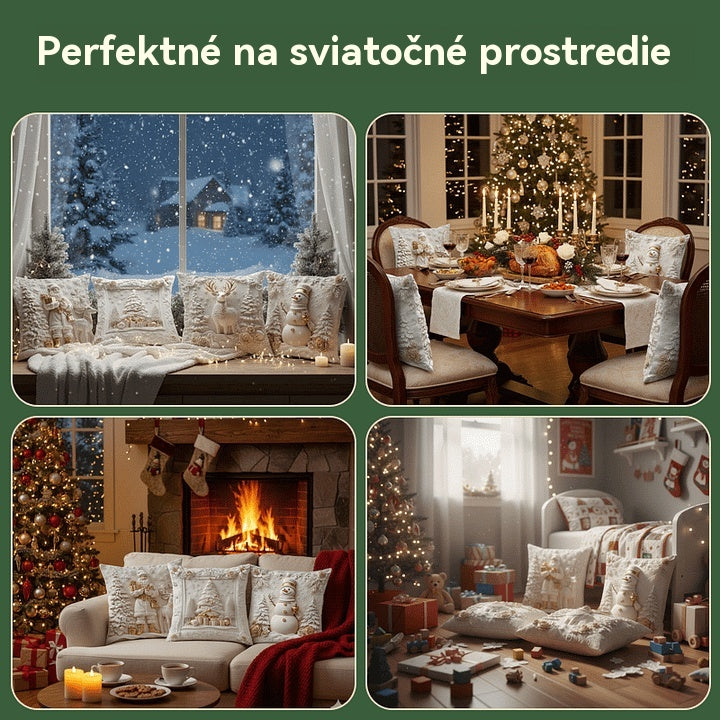 🎅【Vianočná zľava 50%】🎄 Obliečka na vankúš s vianočnou tematikou 【4-dielna sada】