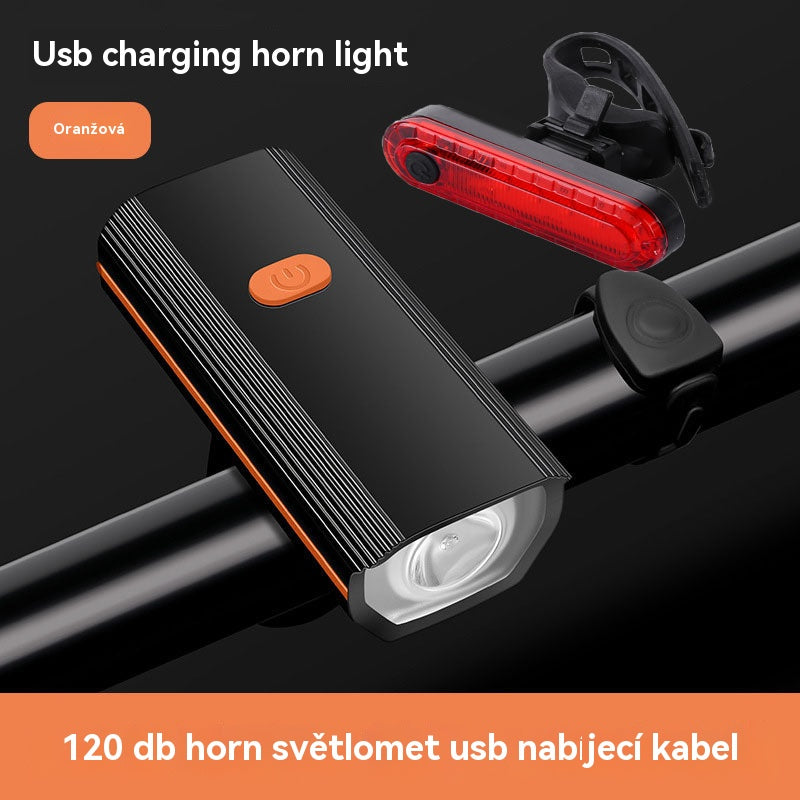 🔥【50% zľava】Svetlá na bicykel, nočné svetlá, vodeodolné, super jasné, s klaksónom a zadným svetlom, vďaka čomu je jazda v noci bezpečnejšia!