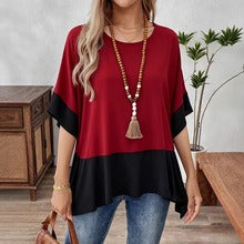 👚✨ 【S-5XL】Camiseta de manga corta para mujer con estampado de patchwork, tallas grandes, verano 2026