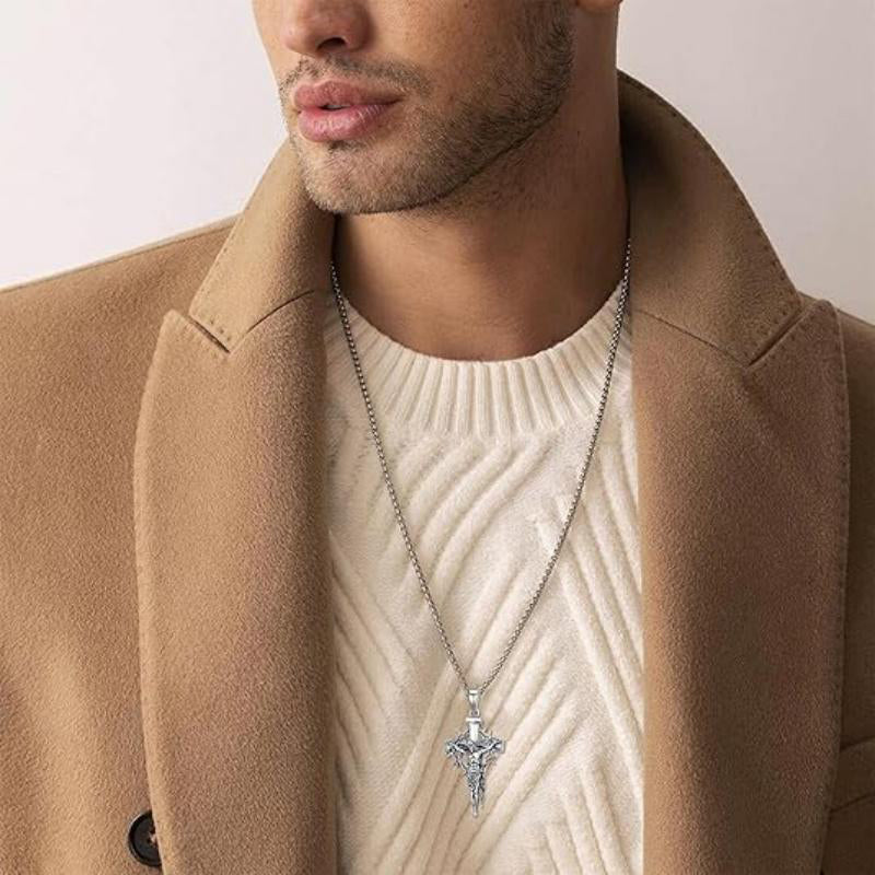 🔥【Compre 1 y obtenga 1 gratis】Collar con colgante de cruz y halo de espinas