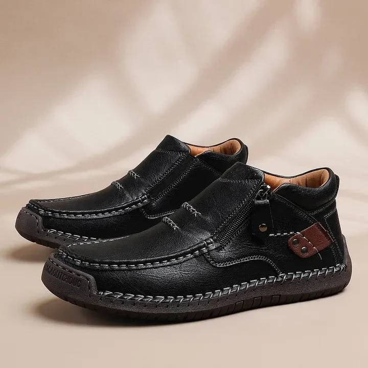 👞【Rozmiary 38-48】Męskie skórzane buty, ręcznie wykonane z wysokiej jakości skóry, antypoślizgowe, z wsparciem łuku stopy.
