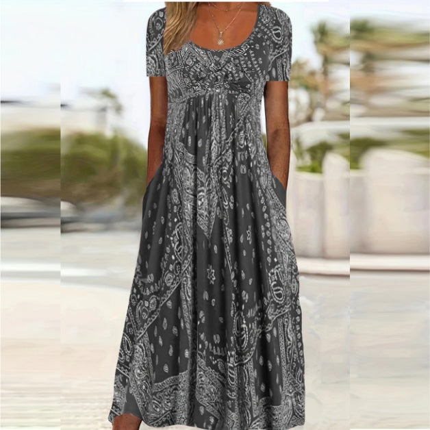 👗【XL-5XL】Рокля с щампа🌟Нова лятна постъпление, наложен платеж