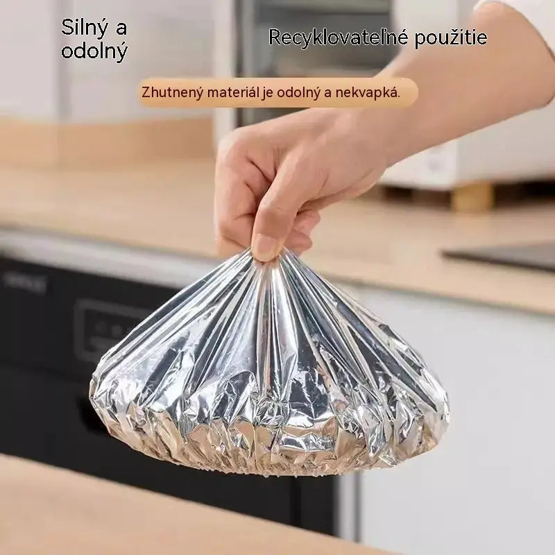 ✨【Balenie 50 kusov】♻️🍲Opakovane použiteľné viečka z potravinárskej hliníkovej fólie