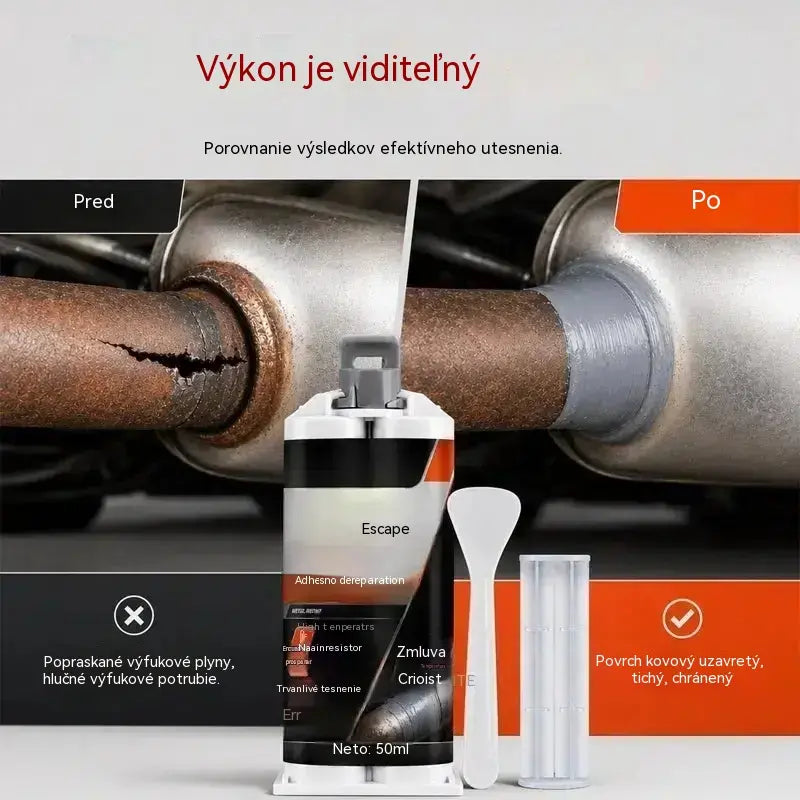 ⭐2 kusy🔧 Vysokoteplotný tmel na opravu výfukového potrubia: Špeciálne vyvinutý pre oceľ; poskytuje silnú a odolnú väzbu, odoláva extrémnym teplotám a vibráciám. 🚗✅