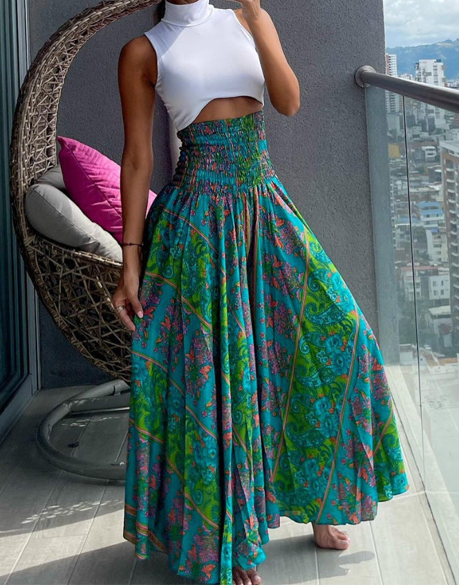 2025 nowa wiosenna i letnia wakacyjna spódnica na co dzień spódnica w kwiaty