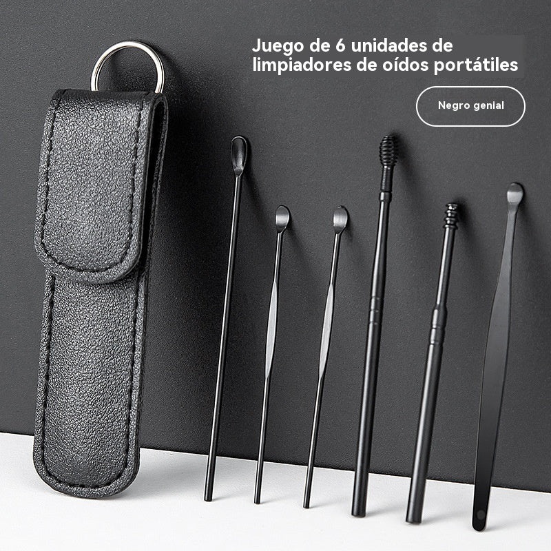 👂Juego de 6 herramientas para eliminar cerumen con tubo de almacenamiento | Kit completo para el cuidado auditivo: ¡herramienta seis en uno! 👂