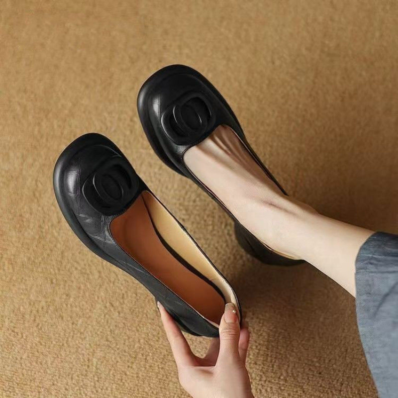 🔥【Ograniczona oferta 50%】👠【35-40】Nowe wygodne skórzane buty 2026 👠 Retro obcas 5 cm 🌟 Eleganckie i uniwersalne-4253216