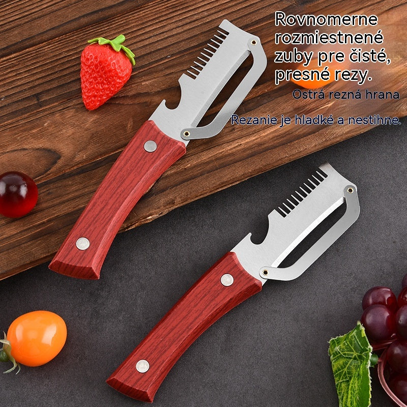 ✅Kúpte 1 kus a získajte 1 zadarmo (2 kusy) 🧅🔪 Multifunkčná kuchynská škrabka 3 v 1: Šúpe, režte a otvárajte fľaše! 🔥