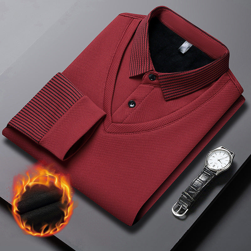 šš§”39%OFFćM-4XLćCamisa POLO de dos piezas con retazos falsos a rayas