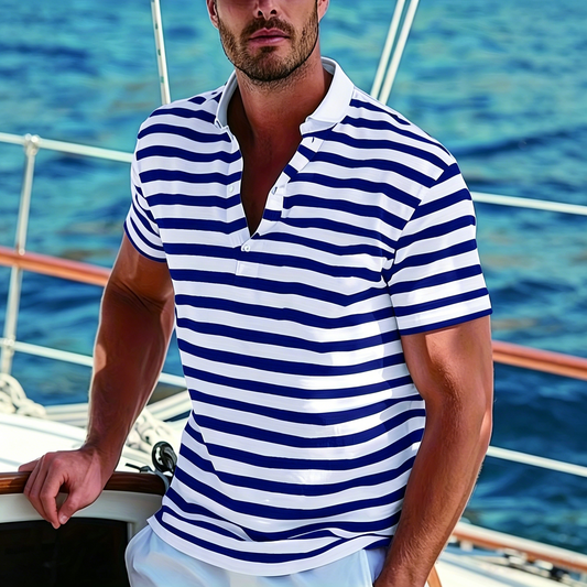 👕🔥【50% de descuento】[S-7XL] Polo deportivo de verano a rayas para hombre