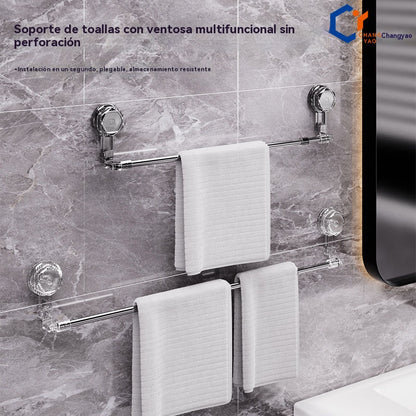 🚿✨【Kupte jeden a druhý získáte zdarma】Rotující držák na ručníky s přísavkou, bez nutnosti vrtání.