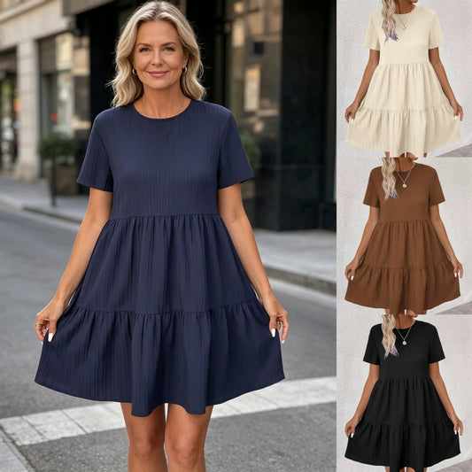✨👗 [S-4XL] Nuevo vestido holgado de color liso para primavera/verano