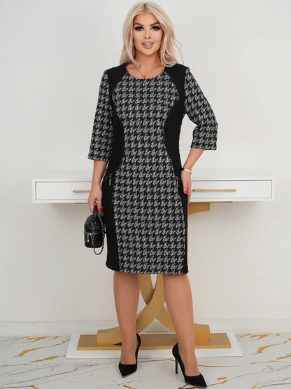 💜💚【S-5XL】Nova topla zimska karirana haljina
