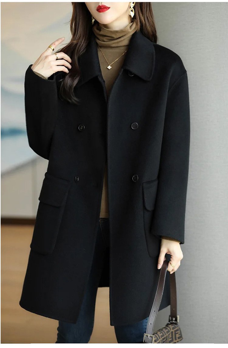 ✨🍂【Сезонна отстъпка 50%】【M-2XL】Ново, модерно и многофункционално двустранно палто от кашмир и вълна