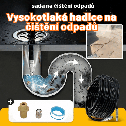 💧Multifunkčný vysokotlakový čistič odtokov / Vybavený vysokotlakovou tryskou a dlhou hadicou / Používa sa na čistenie odtokových potrubí a odstraňovanie upchatia.