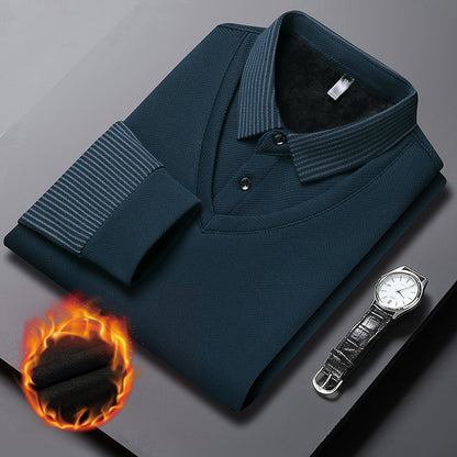 💖🧡39%OFF【M-4XL】Camisa POLO de dos piezas con retazos falsos a rayas