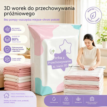 🧳【Zestaw 5 sztuk】💨 Duża kompresyjna torba próżniowa: bez pompki, szczelna, idealna do oszczędzania miejsca w walizkach i w domu ✈️