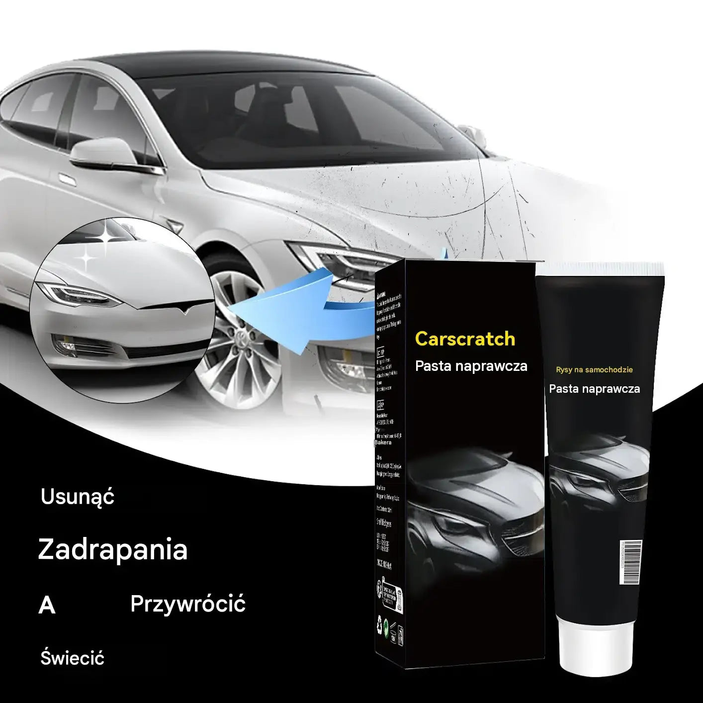 🔥Kup 1, a 1 dostaniesz gratis🔥🚗💨Pasta do naprawy zarysowań samochodowych, naprawa lakieru, polerowanie i renowacja.