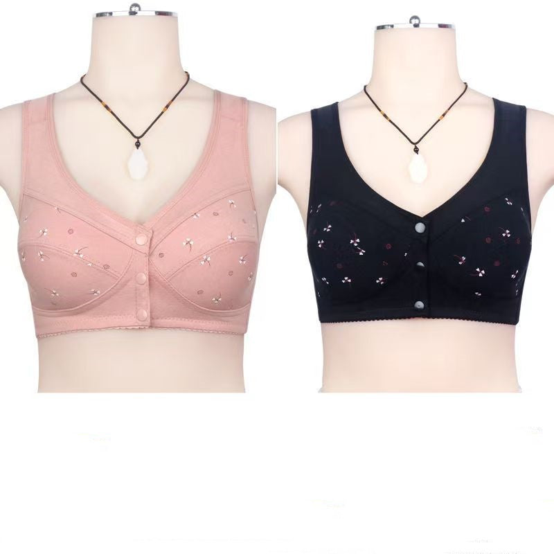 ✨🎉50% zľava 【balenie 2 kusov】💞【40-105 kg】Elegantná podprsenka z čistej bavlny so zapínaním vpredu, vhodná pre ženy stredného veku