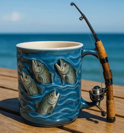 🎣☕Nueva taza de pesca Una creativa taza hecha de resina, especialmente diseñada para los amantes de la pesca.