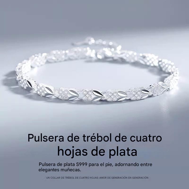 😀👉【Compre 1 y obtenga 1 gratis】💖🍀Me encanta la nueva pulsera de plata 925 con trébol de cuatro hojas para mujer, ¡a la moda!【30% de descuento】