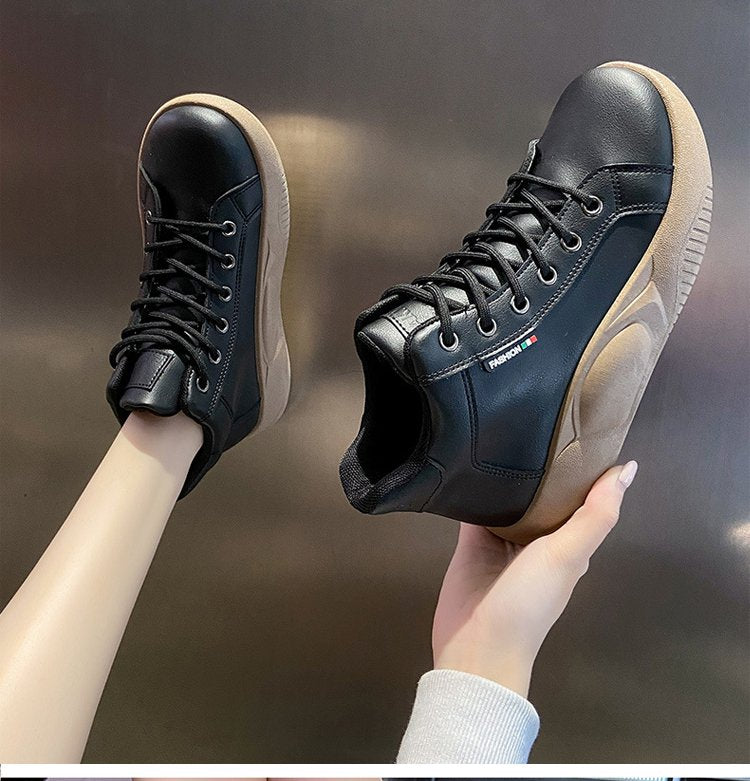💖【Сезонна промоция -50%】👟 Ретро кожени обувки с дебела подметка, модерни и универсални
