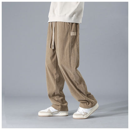 【45–115 kg】🔥 Pantaloni sport bărbătești lejeri, drepți, din catifea reiată, pentru primăvară/toamnă