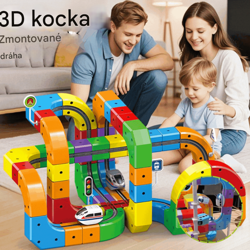 🎁🚄Hračka kocková koľajnica - Staviteľ elektrickej železnice --- Rozvíja kreativitu a logické myslenie 🎨🧠
