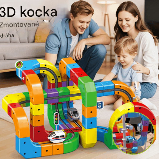 🎁🚄Hračka kocková koľajnica - Staviteľ elektrickej železnice --- Rozvíja kreativitu a logické myslenie 🎨🧠