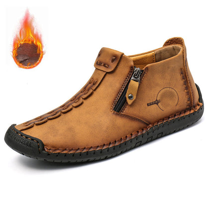 👞💥【Sezonski popust 50%】Zimska novost 2025: Moški čevlji Martens s krzneno podlogo in zadrgo