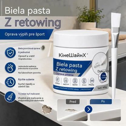 🧹🏠【2 sady 24 €】Retušovacia pasta na biely nábytok so štetcom