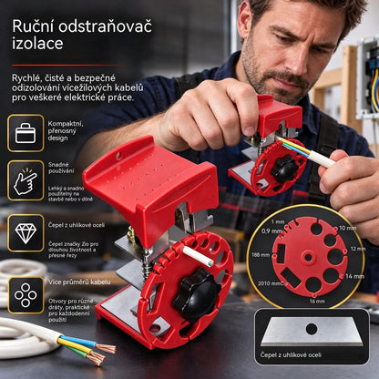 ✨【Špecifikácia + čepeľ】🔧 Univerzálny ručný nástroj na rýchle odizolovanie káblových plášťov – prenosný a praktický, ideálny na domáce použitie.