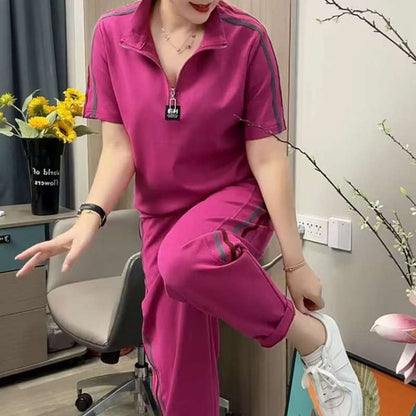 🚶‍♀️🔥【Set bluză + pantaloni】👚【M-4XL】Costum sport nou pentru femei 2025, mărimi mari, croială lejeră și casual