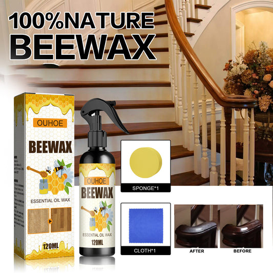 🔥Spray de cera de abeja natural micromolecular para el cuidado de muebles, mantenimiento y pulido de suelos.