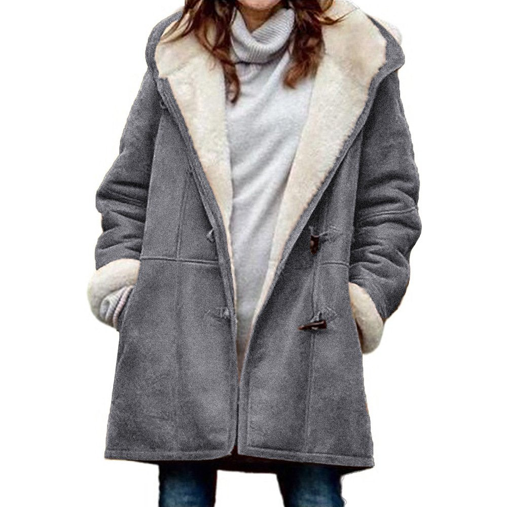 🐏 🔥【Sezónna zľava 50%】Dámska zimná bunda s flísovou podšívkou a kožušinovým golierom