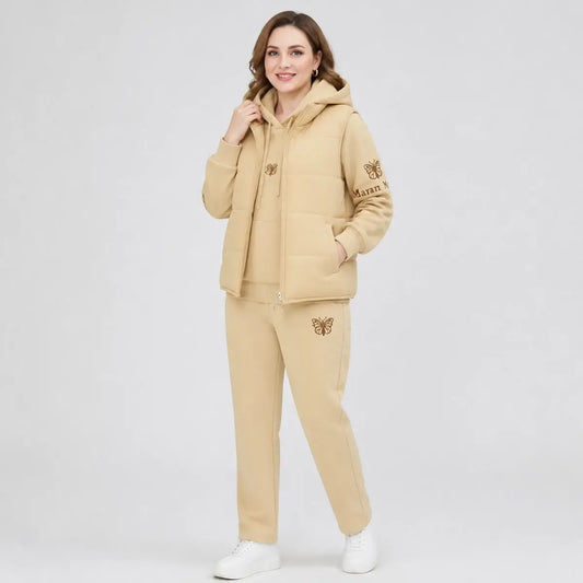 【M-4XL】 Novi trodijelni ležerni komplet (prsluk + gornji dio + hlače), debeo i topao