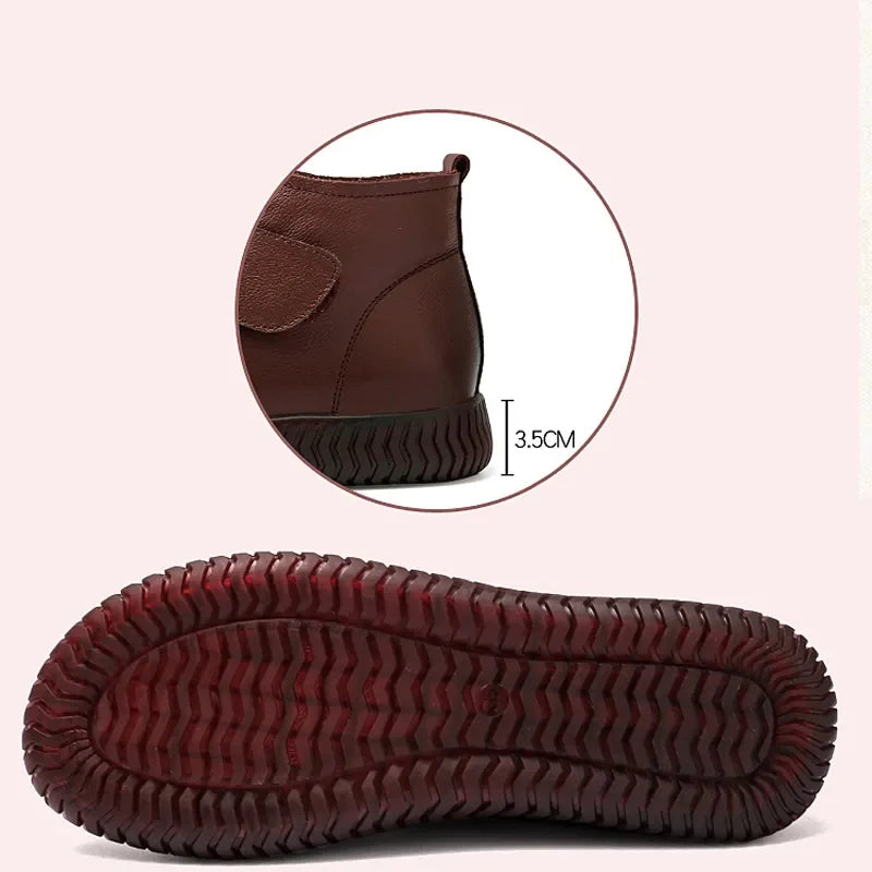 🧣👢【Novedad de invierno】 Botas femeninas de piel con cachemira, suela suave y súper cálidas para el invierno