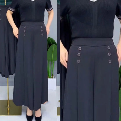 🔥💖【M-5XL】 2026 jarní a letní dámská sukně s vysokým pasem a širokými nohami