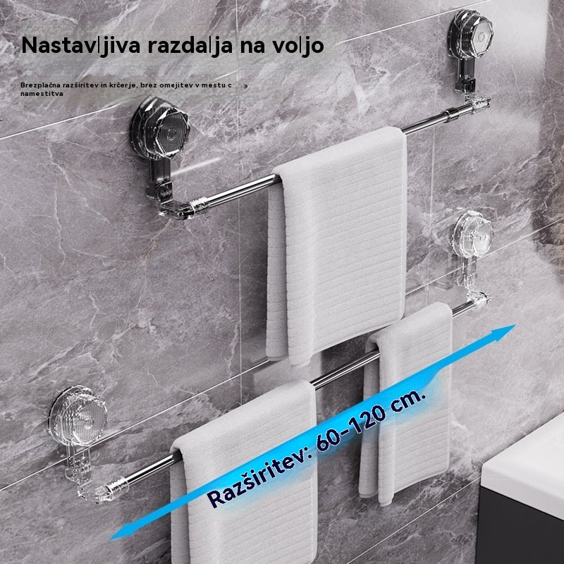 🚿✨【Kupi enega in dobi drugega brezplačno】Vrteči držalo za brisače z vakuumskim priseskom, brez vrtanja.
