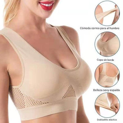 😍【Paquete de 3】Sujetador sin costuras para todas las tallas ❤️ Transpirable y refrescante 【40-120KG】