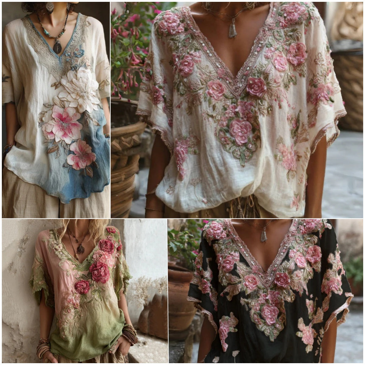 💕【Časovo obmedzená zľava - 50%】Elegantné tričko s potlačou a výstrihom do V, veľkosti S-4XL