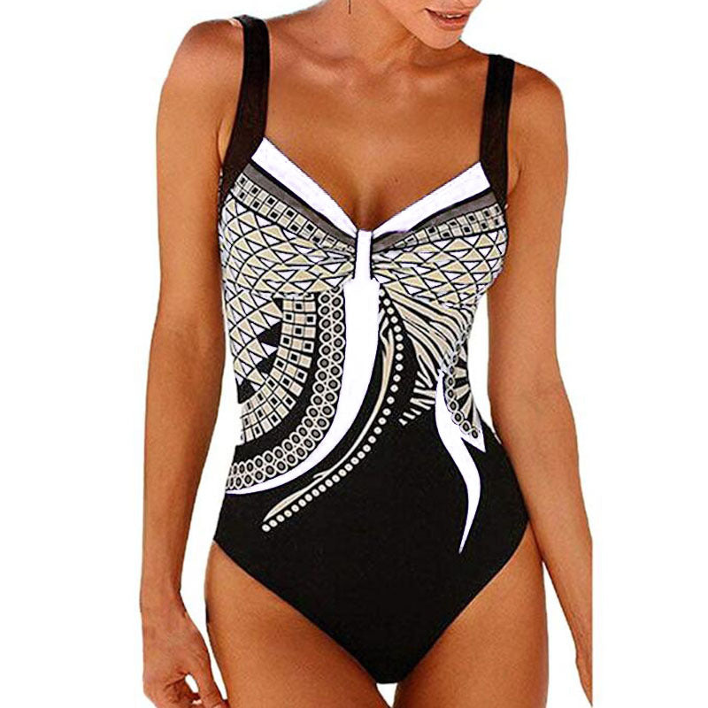 🩱Wyprzedaż sezonowa🏊‍♀️ Nowy strój kąpielowy jednoczęściowy retro 2025 z nadrukiem, bikini