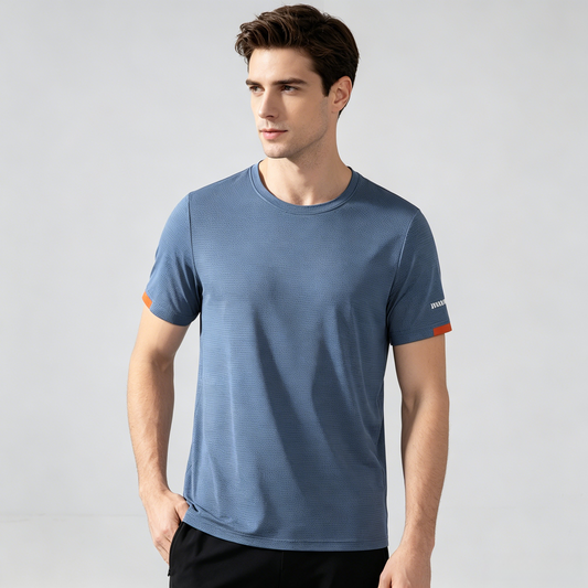 【M-4XL】Nueva camiseta deportiva de secado rápido de seda helada para hombre, ideal para el verano.