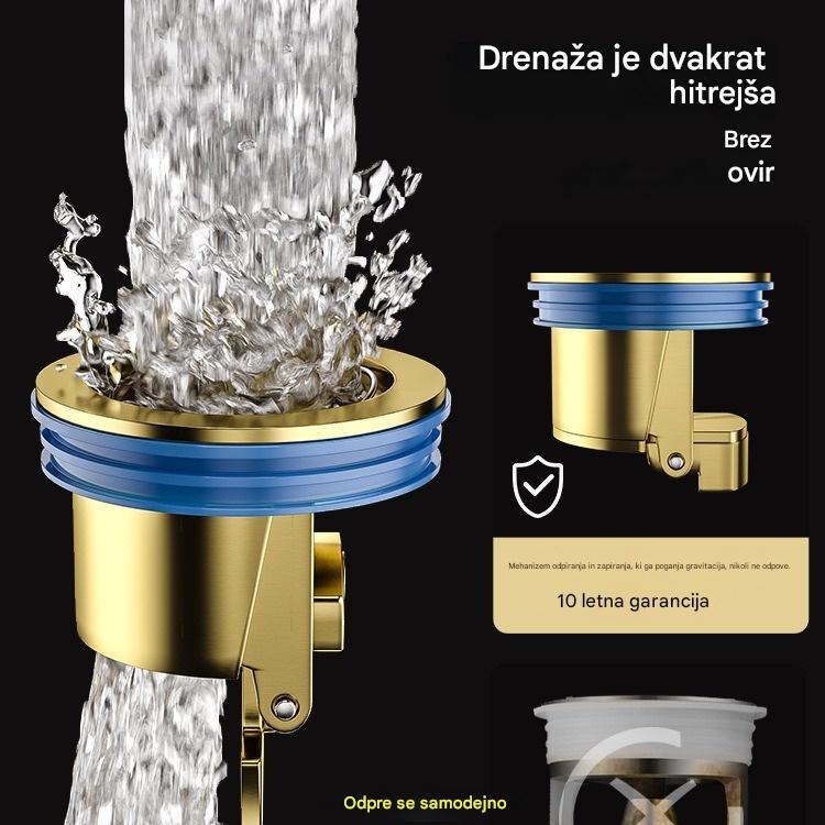 🔥 Univerzalni medeninasti talni odtok z jedrom proti vonju 🚿✨