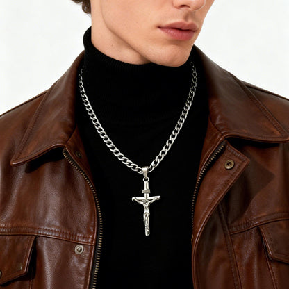 ✨ Collar colgante de cruz de Jesús de alta calidad, símbolo de fe – cómodo de llevar, sin decoloración ✨
